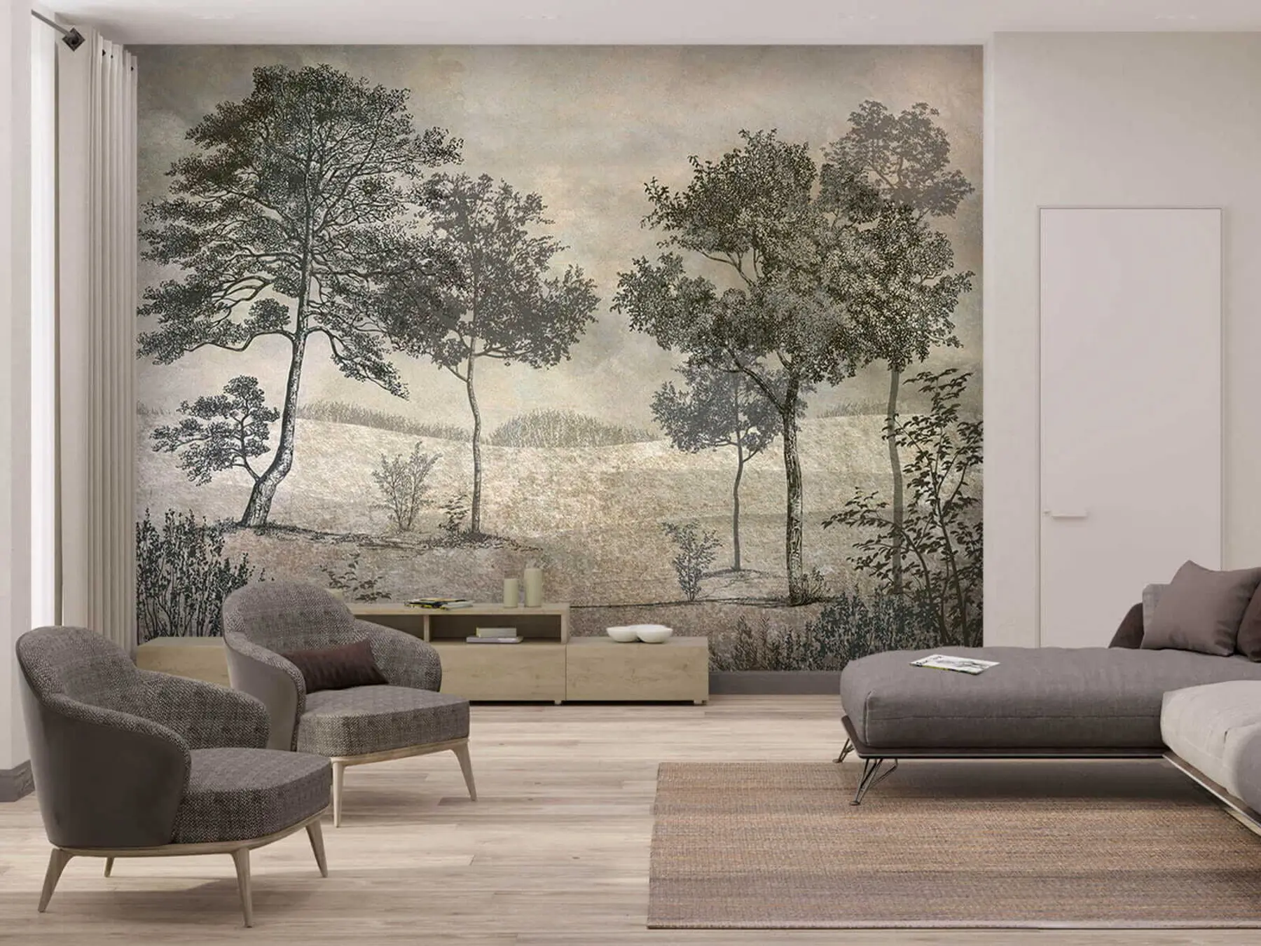 wall murals Vintage trees u80030