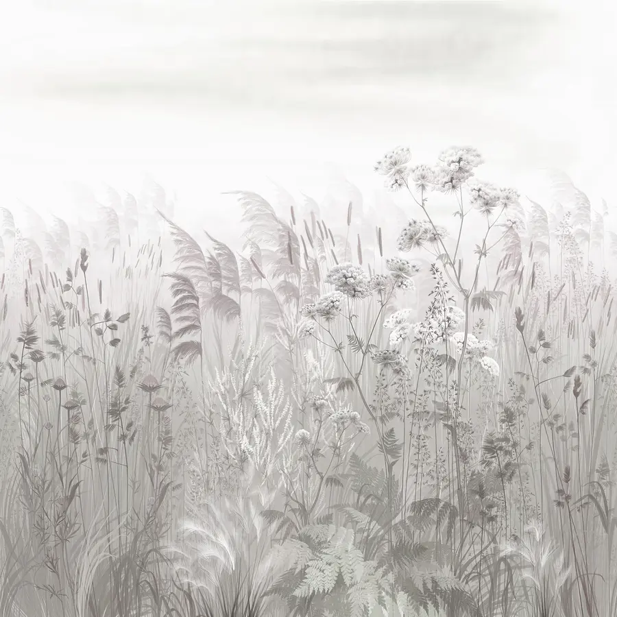 wall murals Grey-beige wildflowers u00104v2