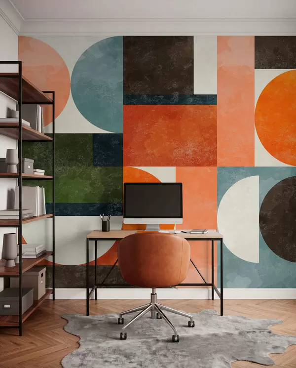 70s style wall murals