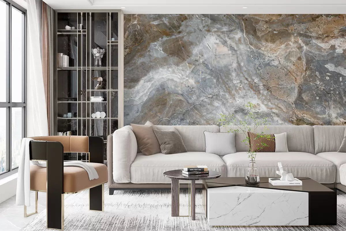 wall murals Grey-beige marble u71438