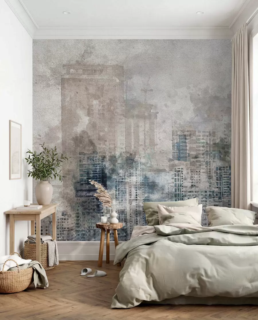 wall murals Watercolor city, canvas u20070