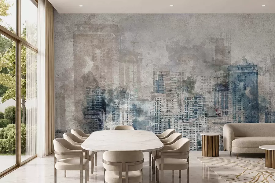wall murals Watercolor city, canvas u20070