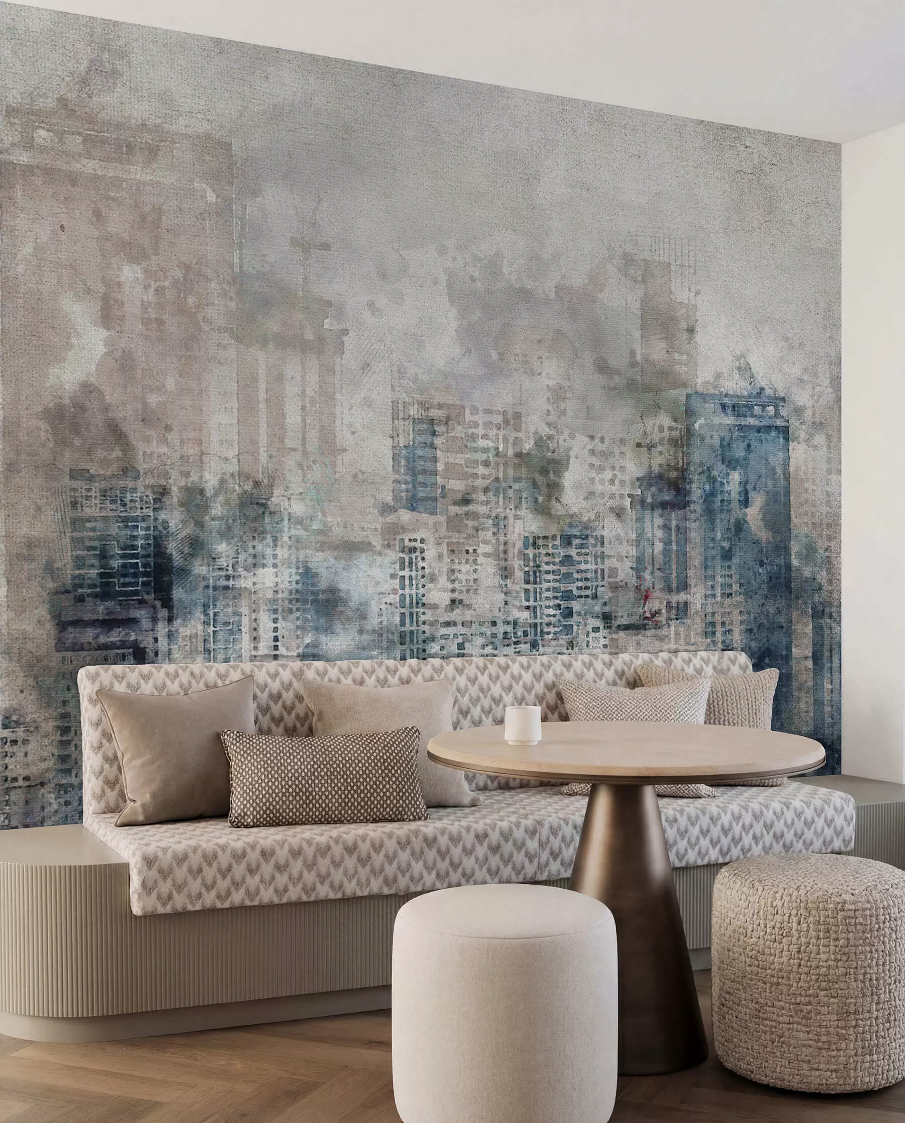 wall murals Watercolor city, canvas u20070