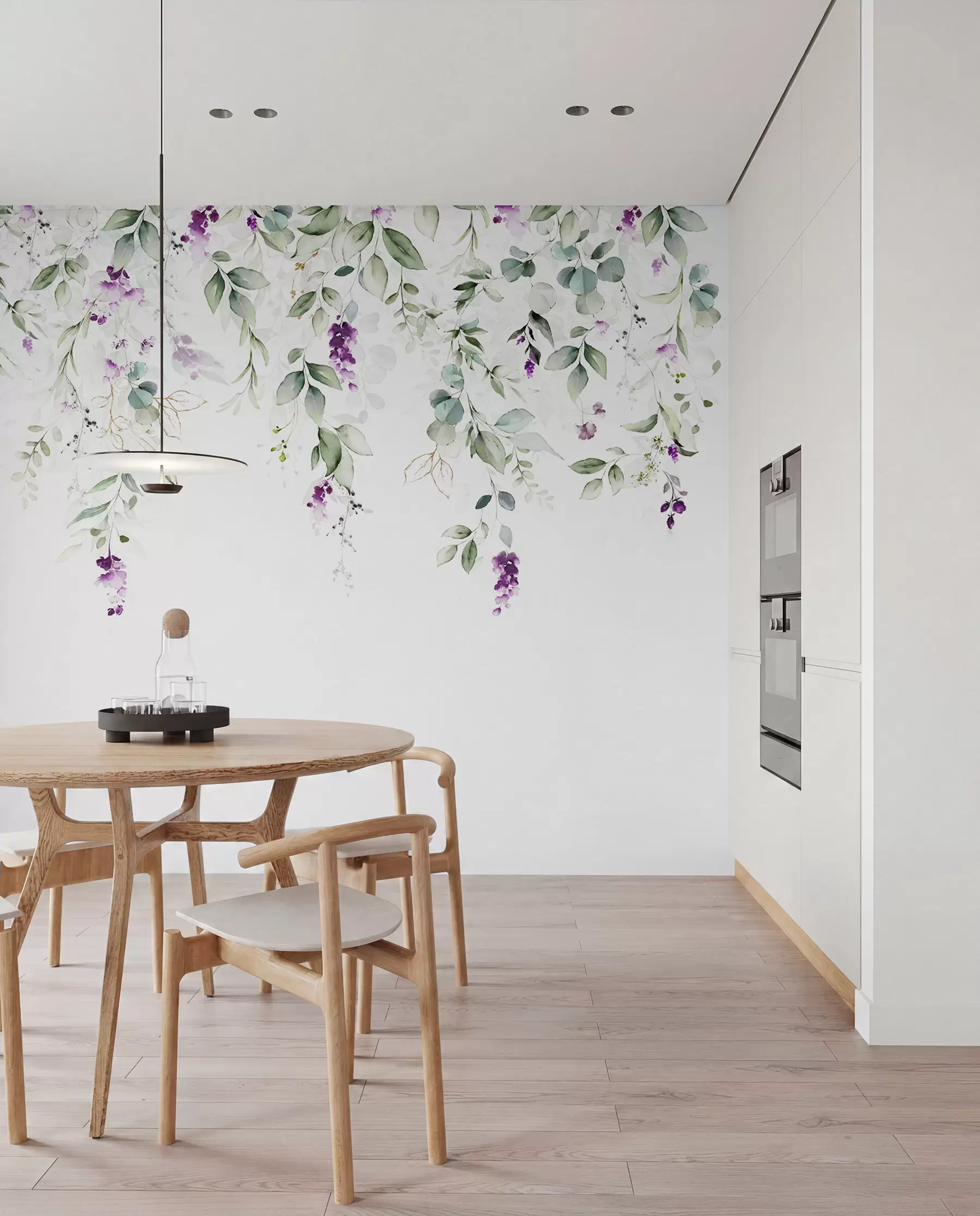 wall murals watercolour composition with lavender flowers u99687