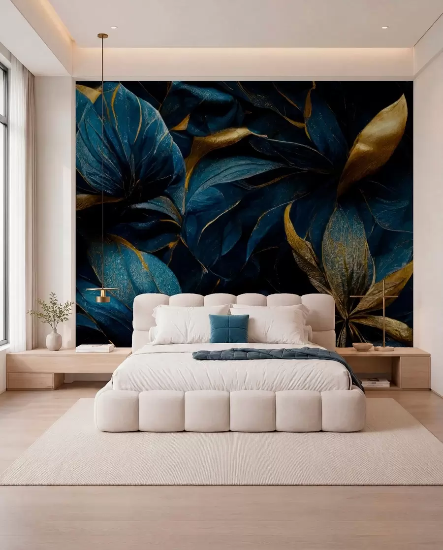 wall murals Blue royal flowers u74140d1