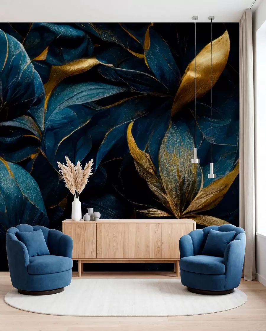 wall murals Blue royal flowers u74140d1