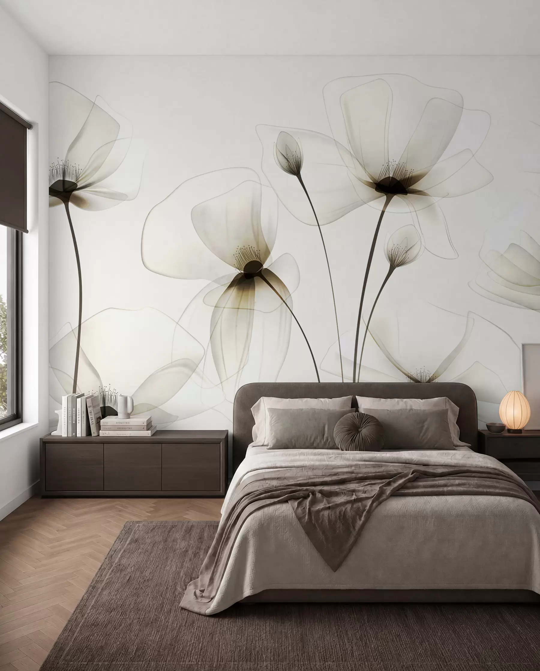 wall murals Transparent watercolour flowers w00143