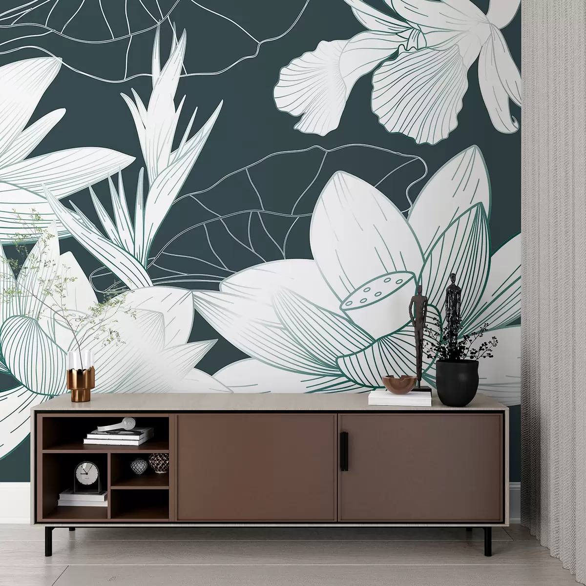 wall murals Tropical flowers w00323