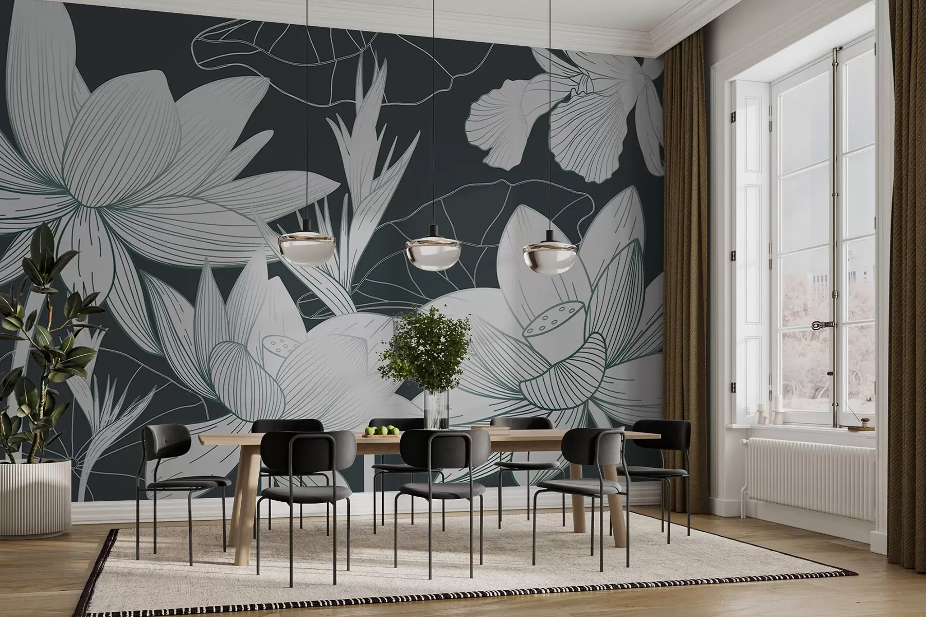 wall murals Tropical flowers w00323