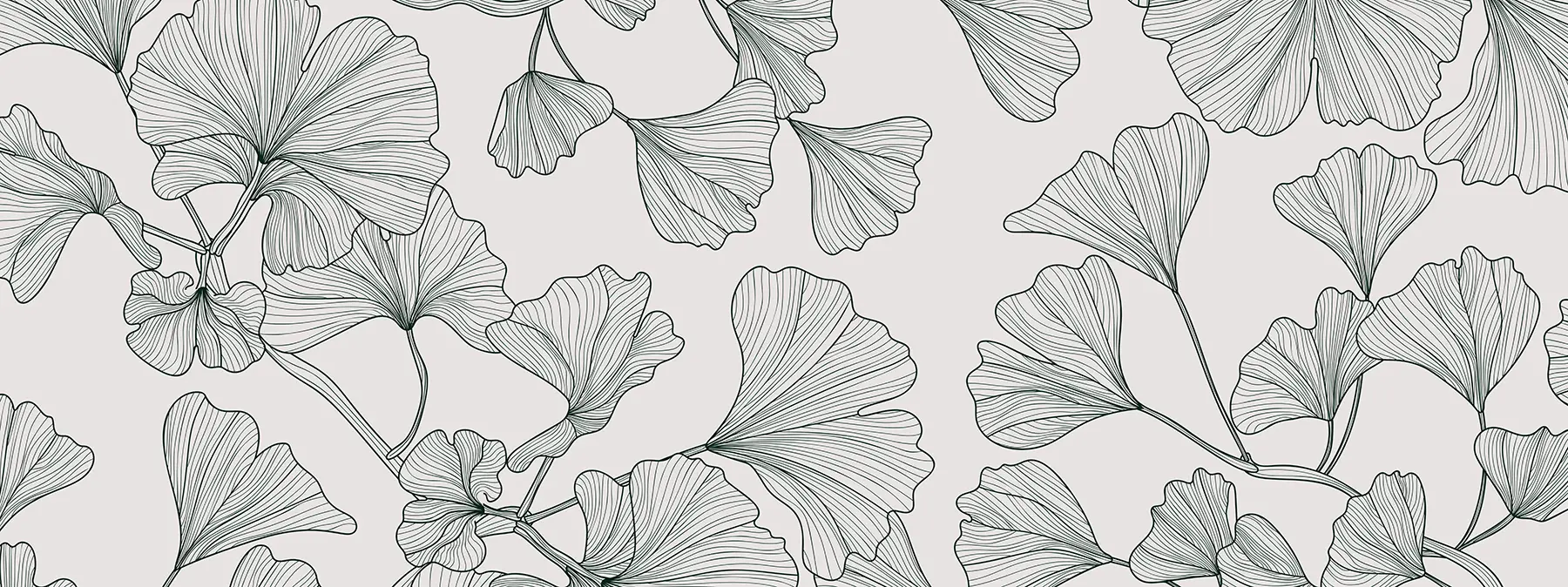 wall murals Lily ginkgo grey background w00328v2