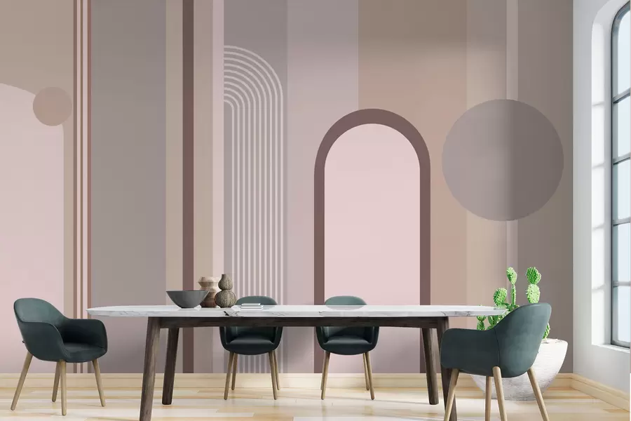 wall murals Geometric wallpaper in soft colours w00466v2