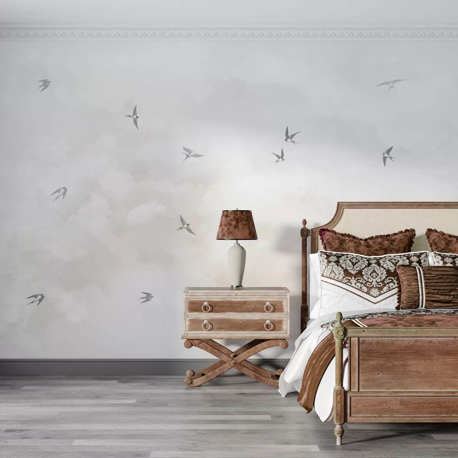 wall murals Sky with swallows w00526v2