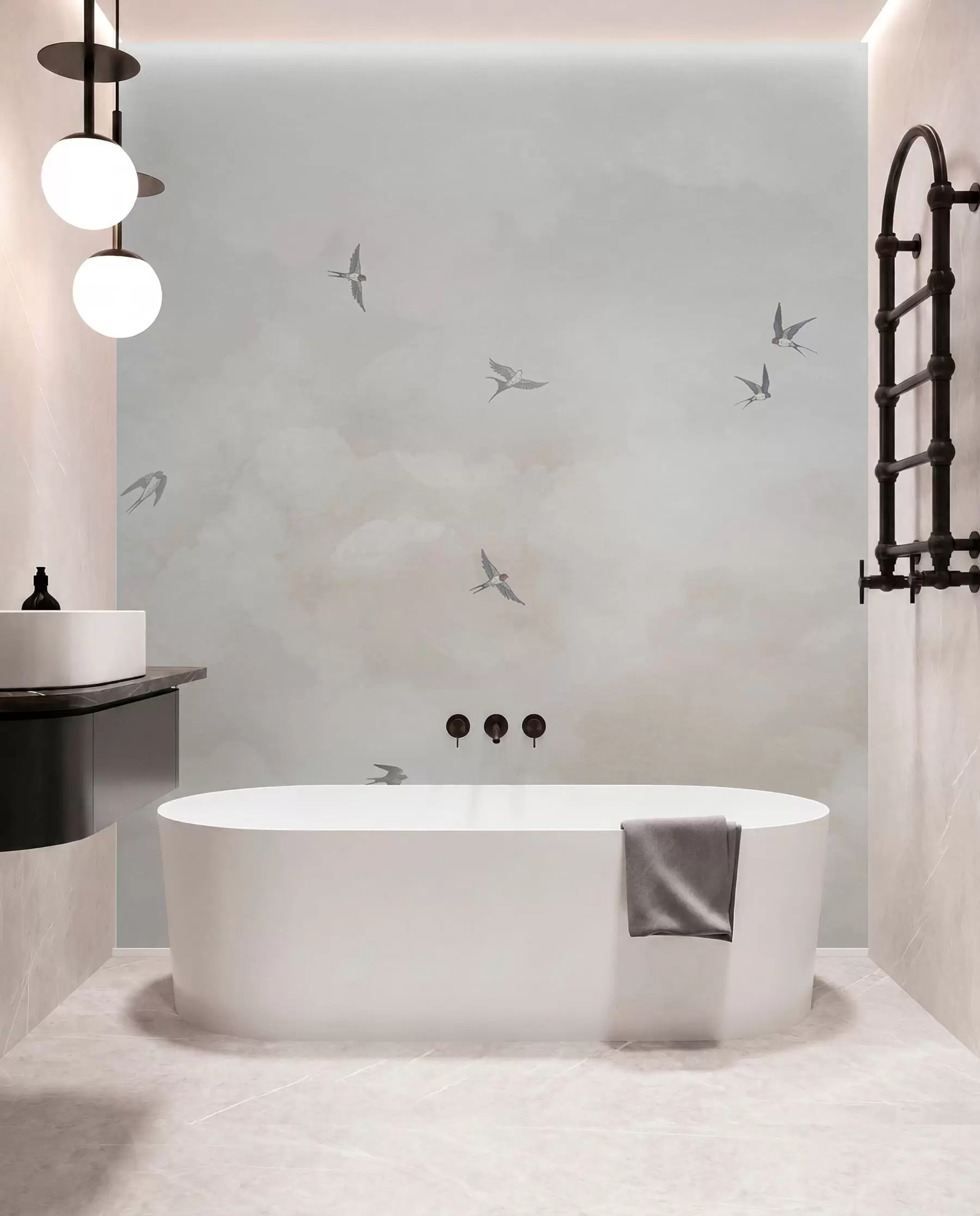 wall murals Sky with swallows w00526v2