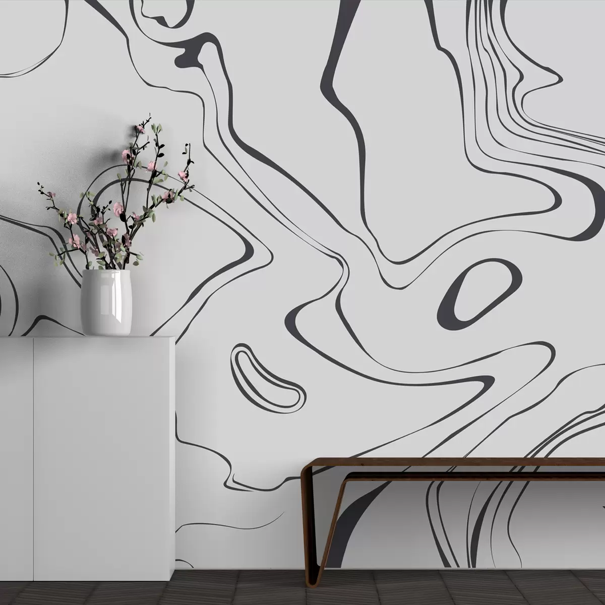 wall murals Abstract background with marble effect in black w00634v1