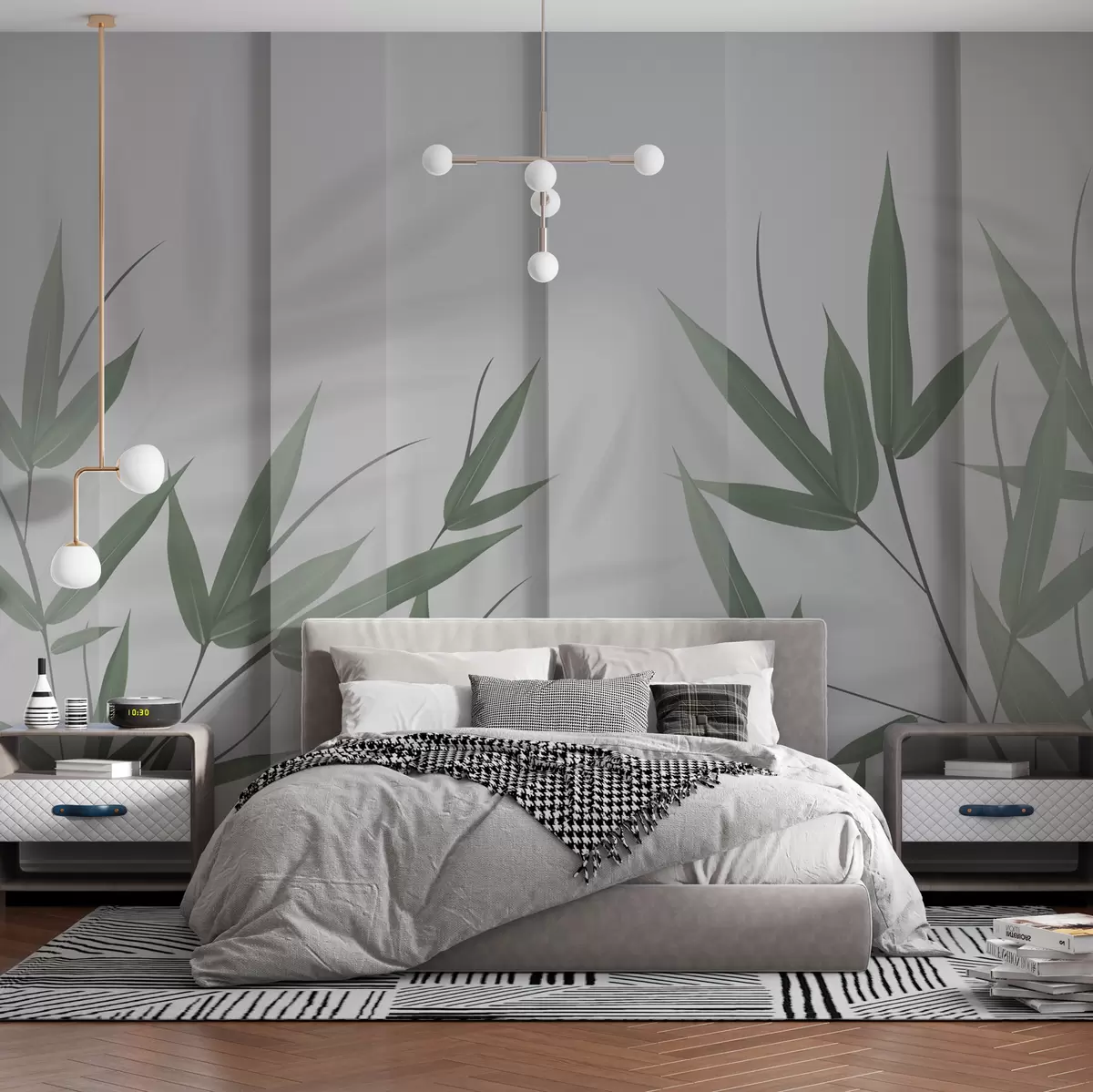 wall murals 3D panels with bamboo w00777v1