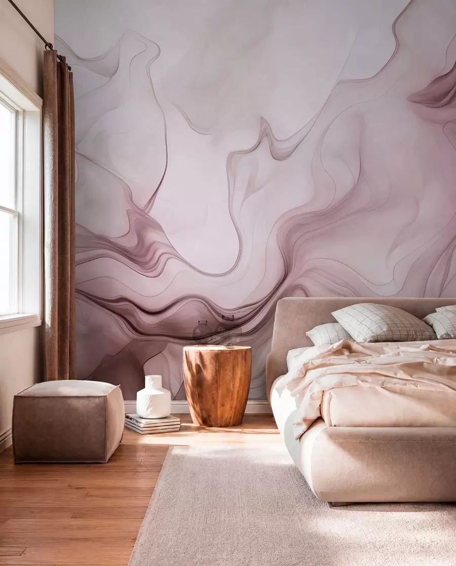 wall murals Pastel abstract waves on a light background w01185v2