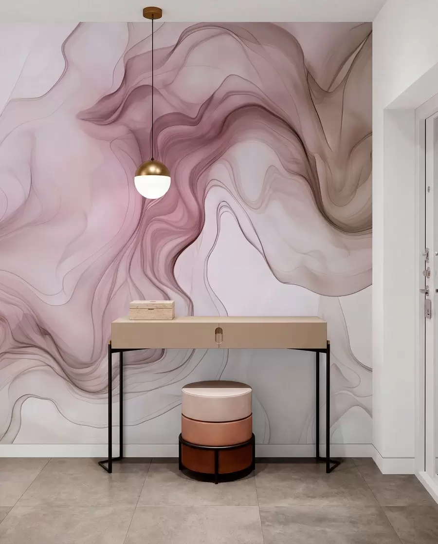 wall murals Pastel abstract waves on a light background w01185v2