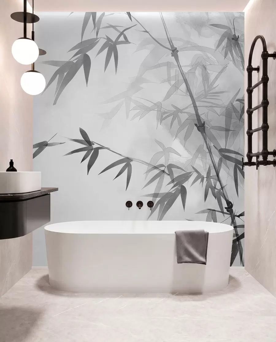 wall murals Branches with leaves watercolor w00687v1