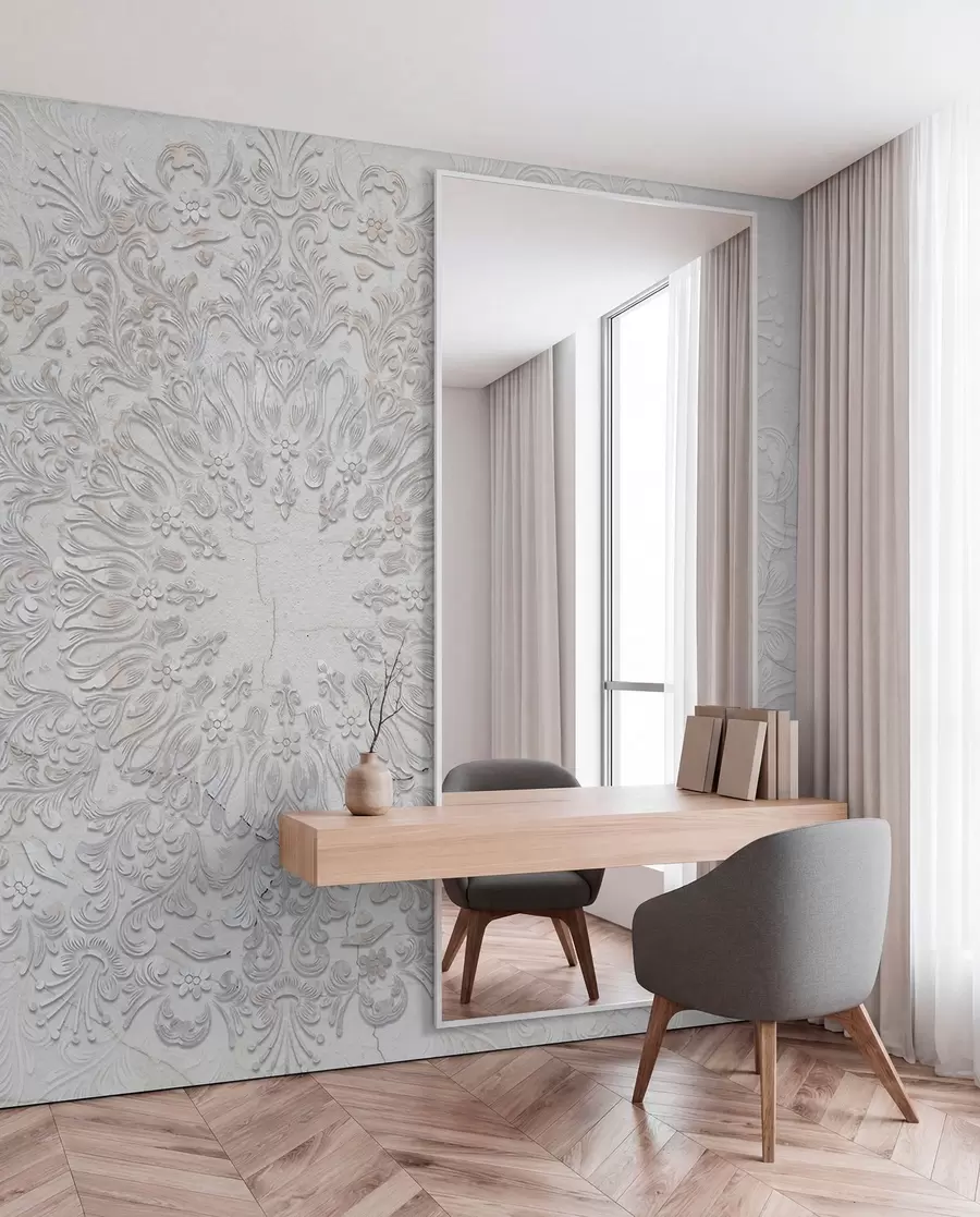 wall murals A highly detailed mandala print creating a beautiful and delicate lace design w01249