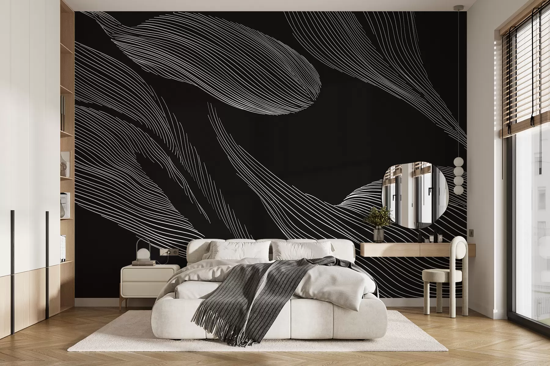 wall murals Abstraction on a black background w01216v3