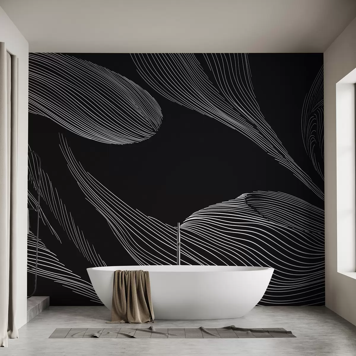 wall murals Abstraction on a black background w01216v3