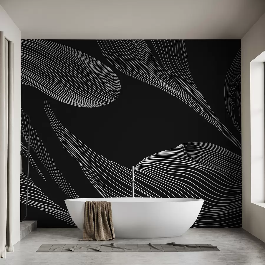wall murals Abstraction on a black background w01216v3