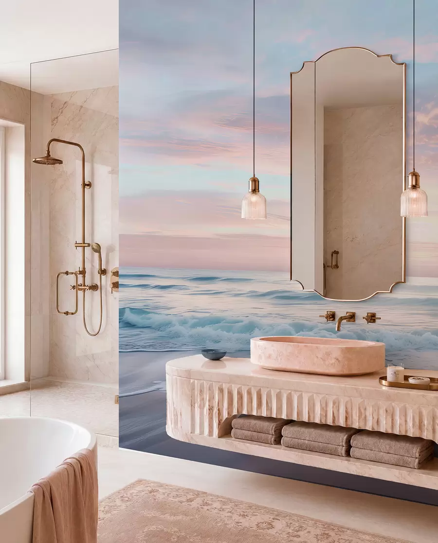 wall murals Gentle embankment by the sea w07935