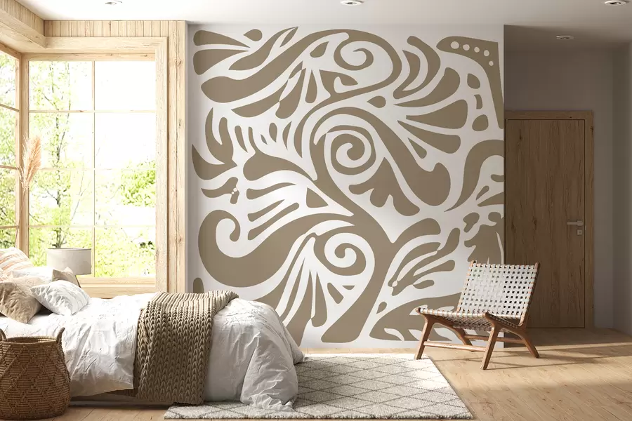 wall murals sand abstract art wallpaper large floral patterns in boho style w08139