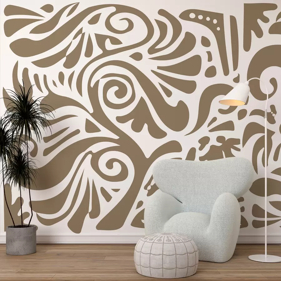 wall murals sand abstract art wallpaper large floral patterns in boho style w08139