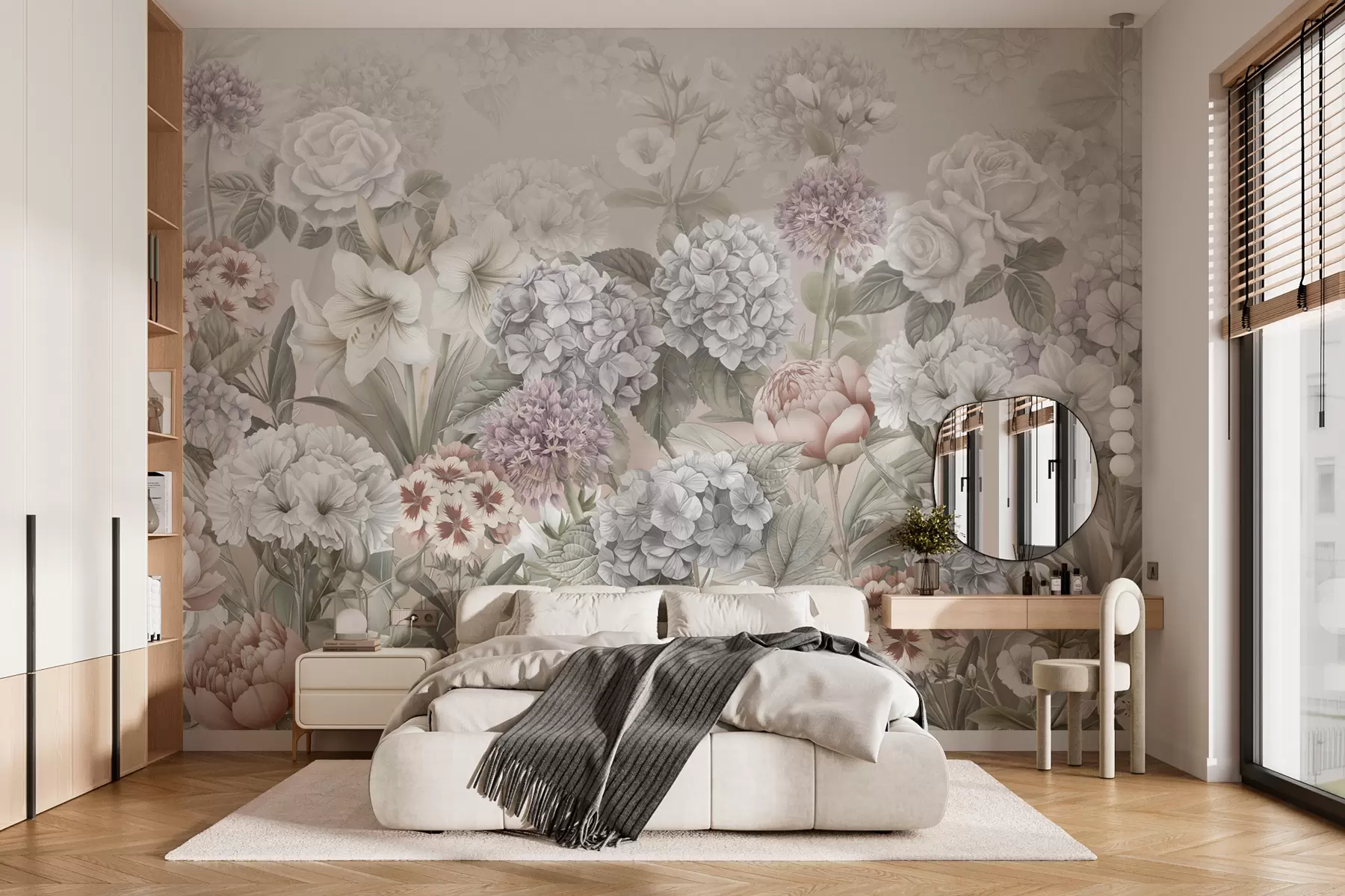 wall murals Magical summer garden in pastel colors w08140
