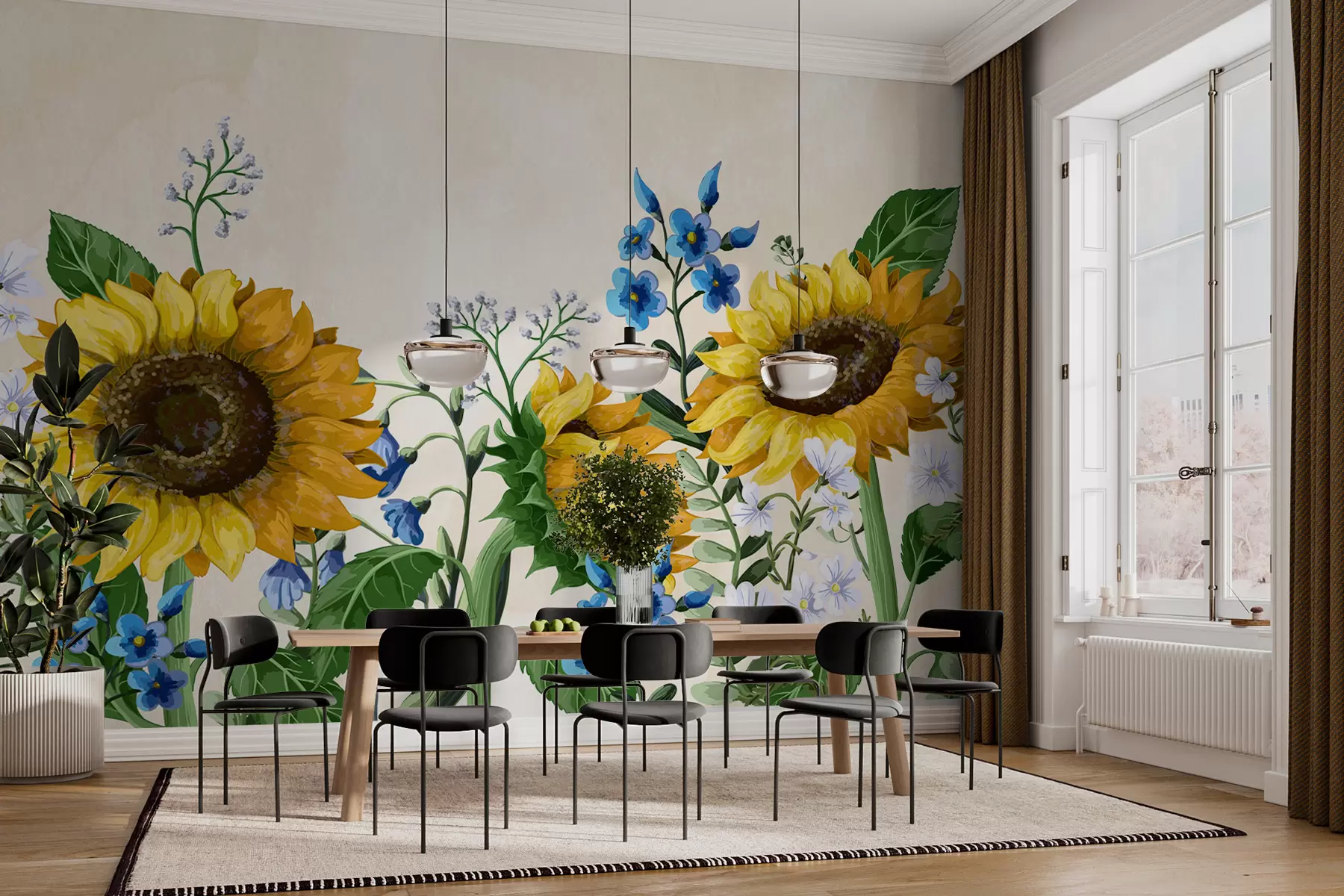 wall murals Sunflowers w01341