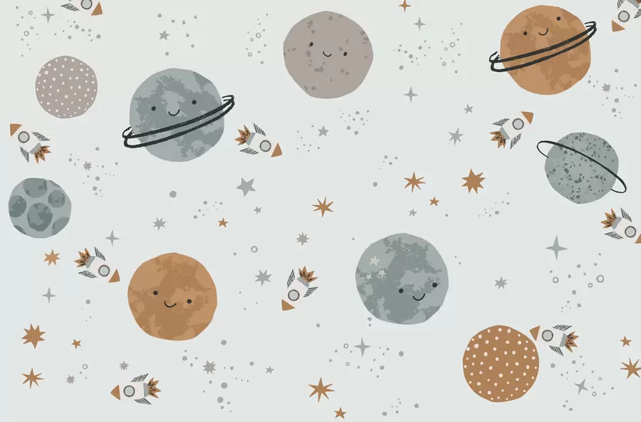 wall murals Children's wallpaper,space,planets w01417