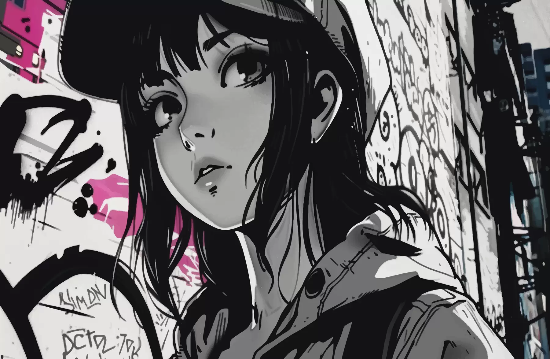 wall murals Anime girl w00973