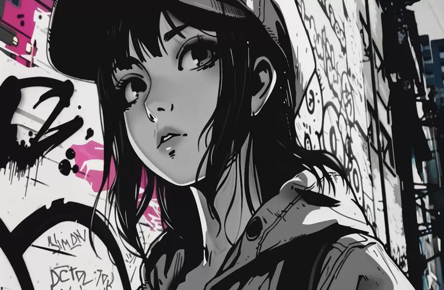 wall murals Anime girl w00973