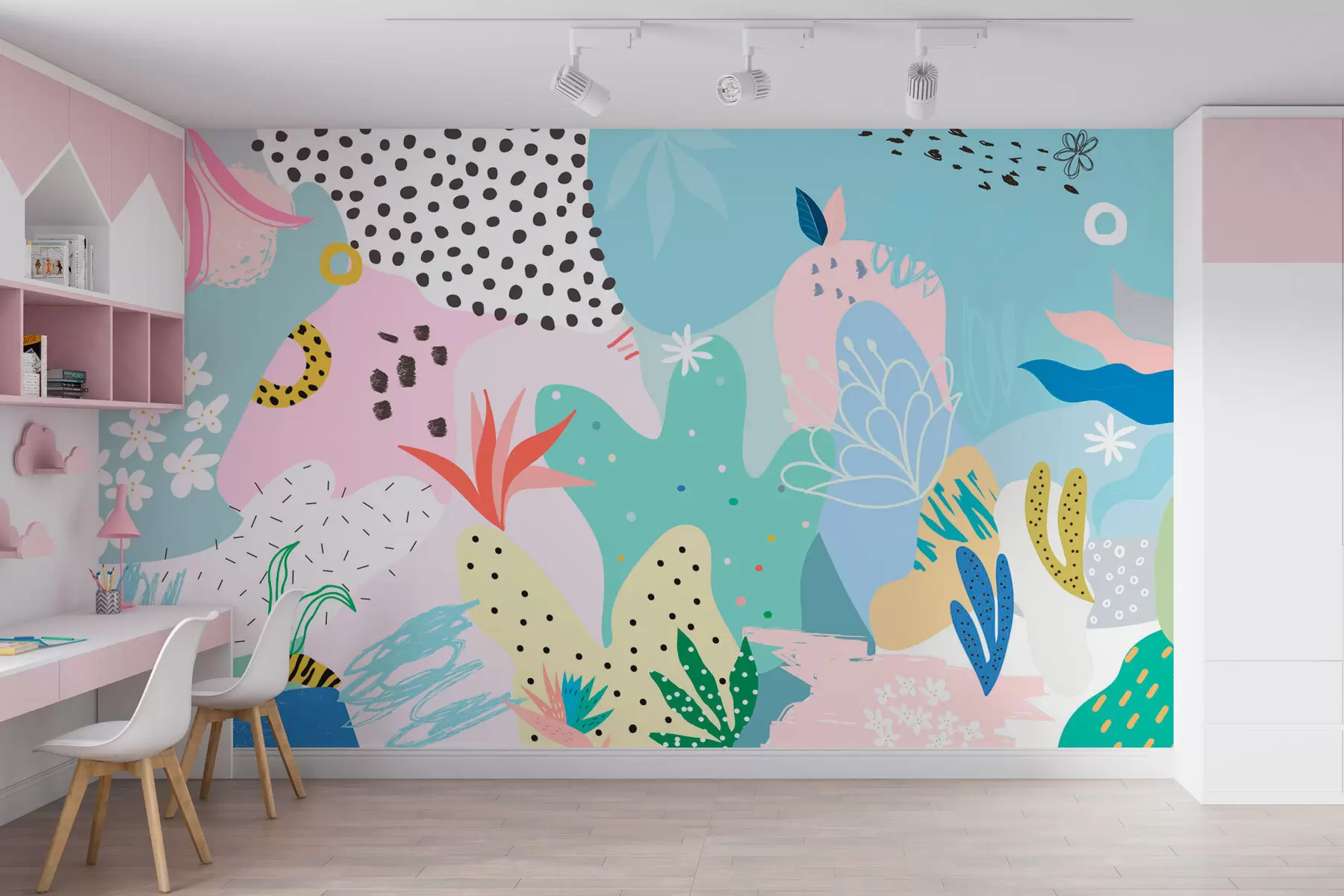 wall murals Colorful abstract jungle geometry w01467