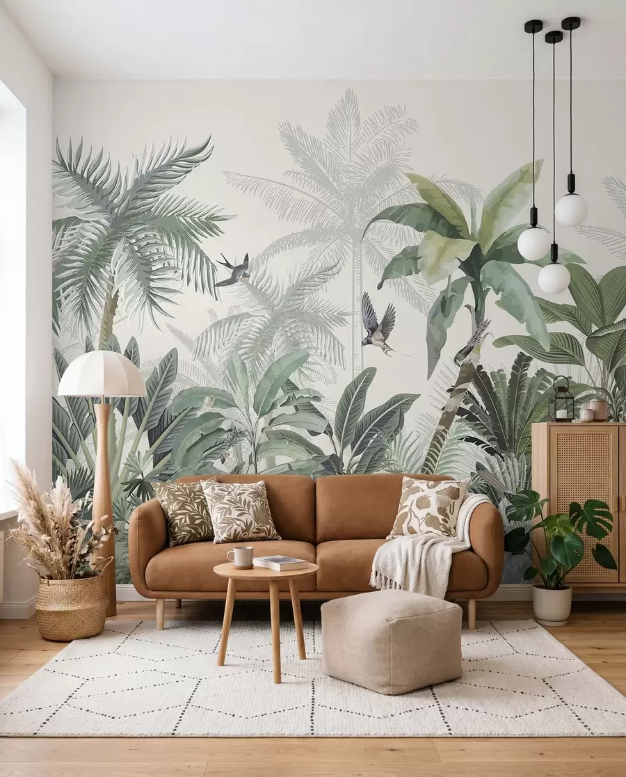 wall murals Pale Palm Engravings w08239