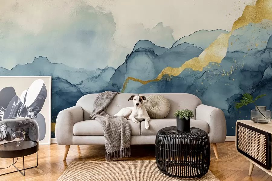 wall murals Vintage emerald watercolor composition w01362