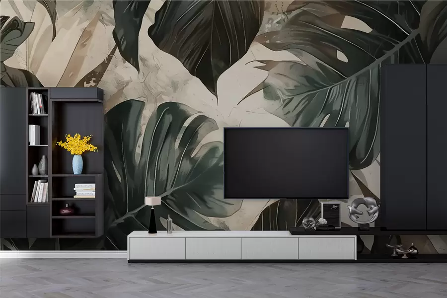 wall murals Large leaves w00999