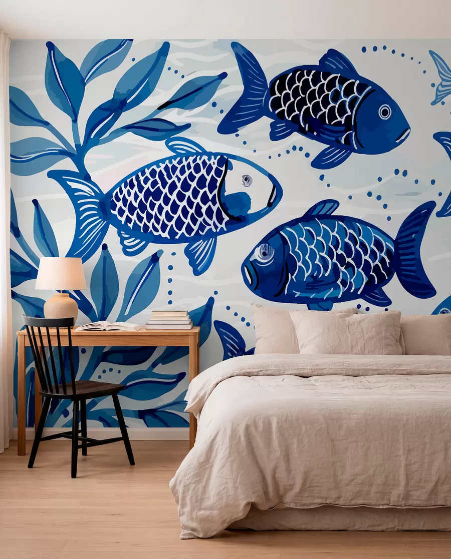 wall murals Blue fish w01062