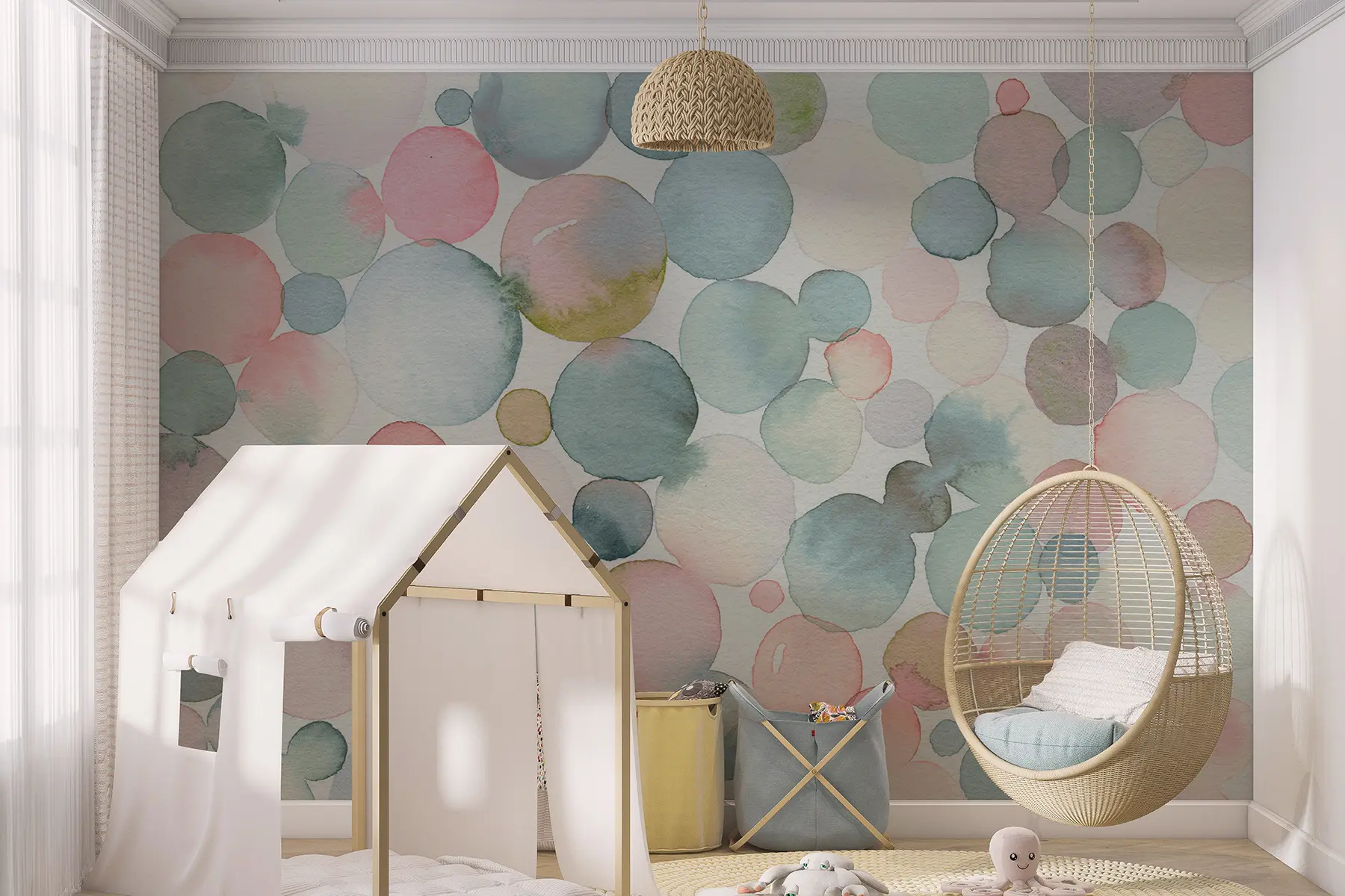 wall murals Watercolor bubbles u29990