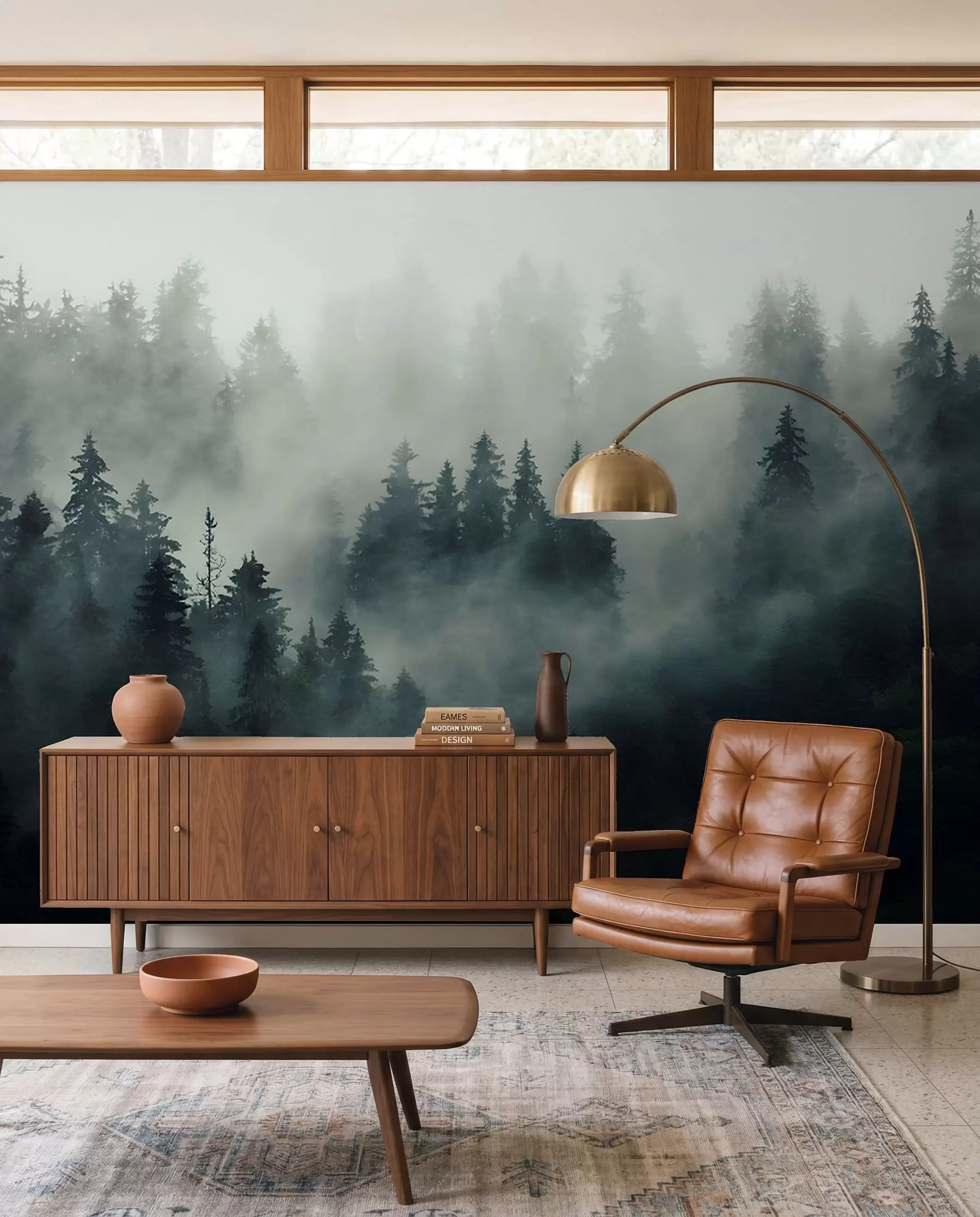 wall murals Foggy morning, forest u36439