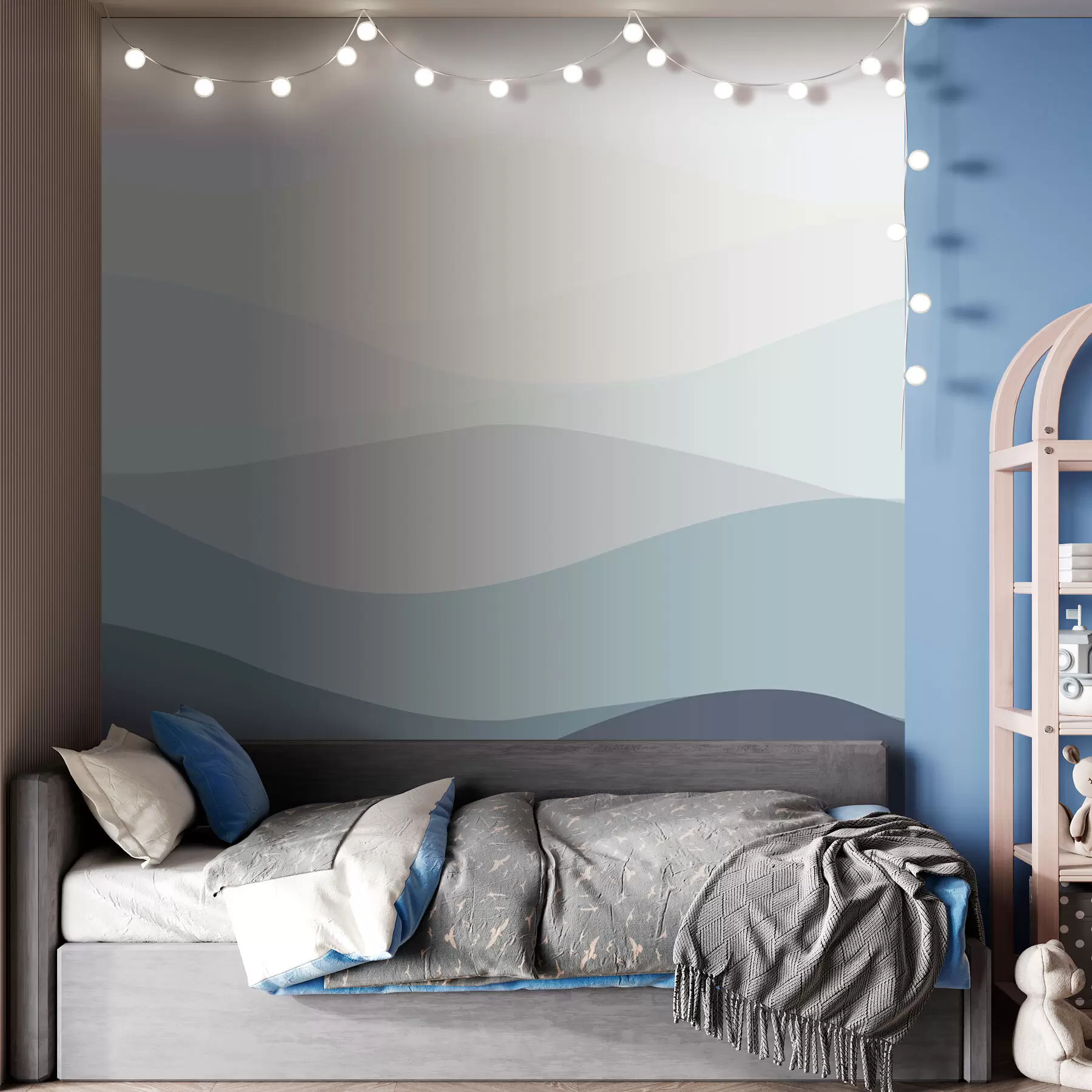 ombré modern wall murals in buy at uwalls white & blue
