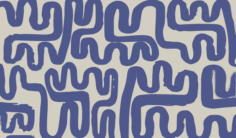 wall murals Blue winding lines w01686