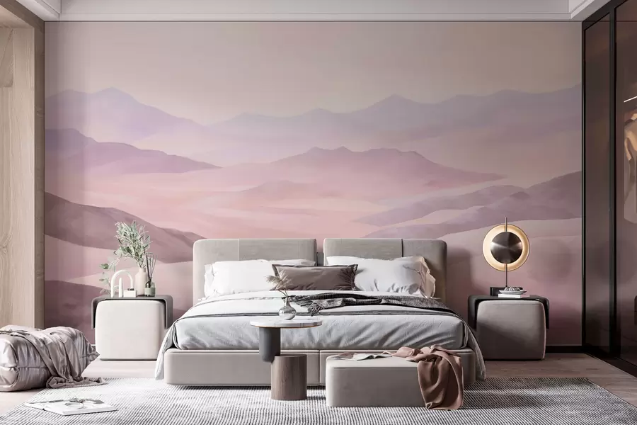 wall murals Gentle mountains at dawn w01691