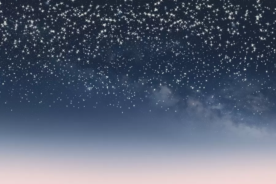 wall murals Starry night sky, pink gradient, cosmic, constellations w01797