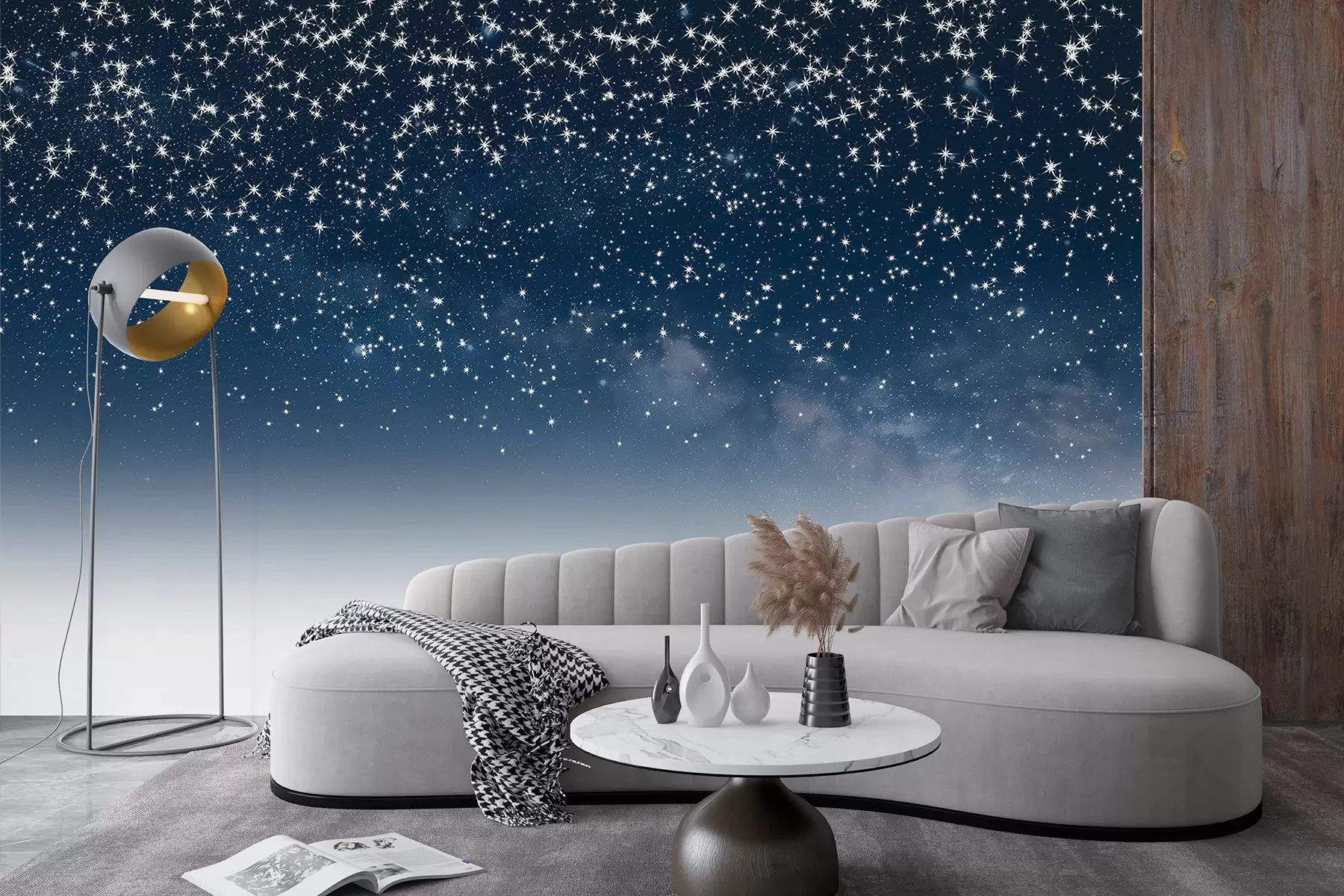wall murals Starry night sky, soft gradient, cosmic, constellations w01797v1