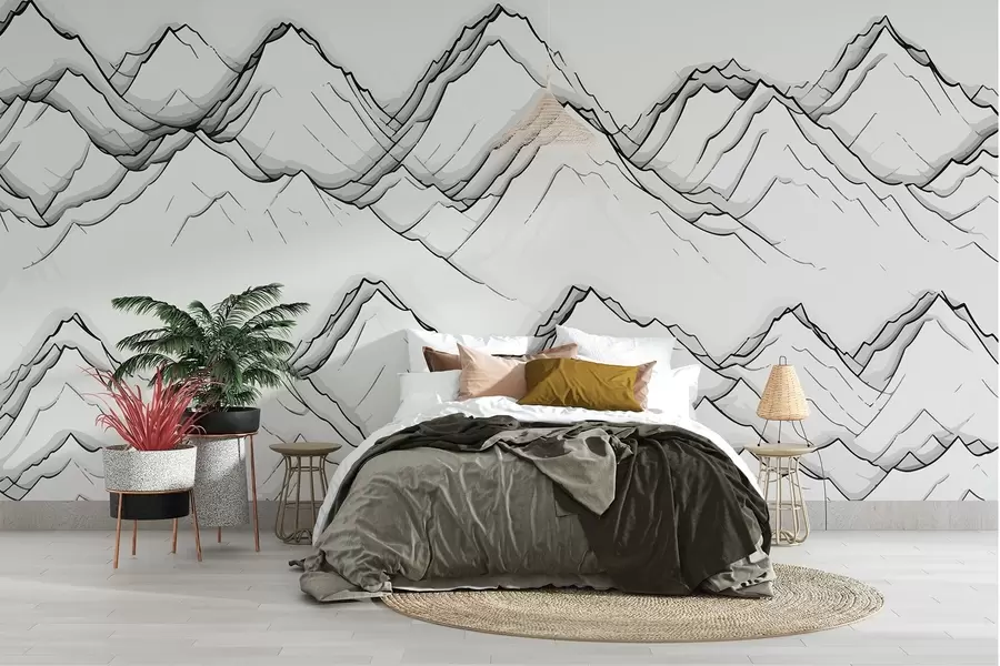 wall murals Mountain lines w01841