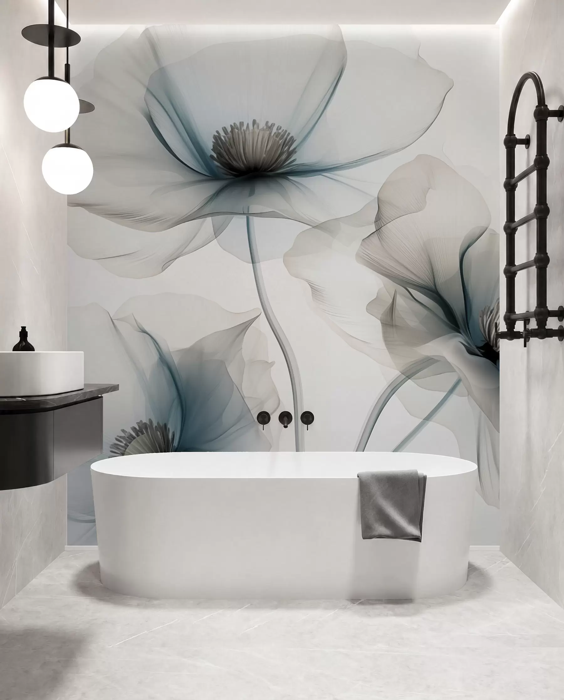 wall murals Ethereal Blooms w01981