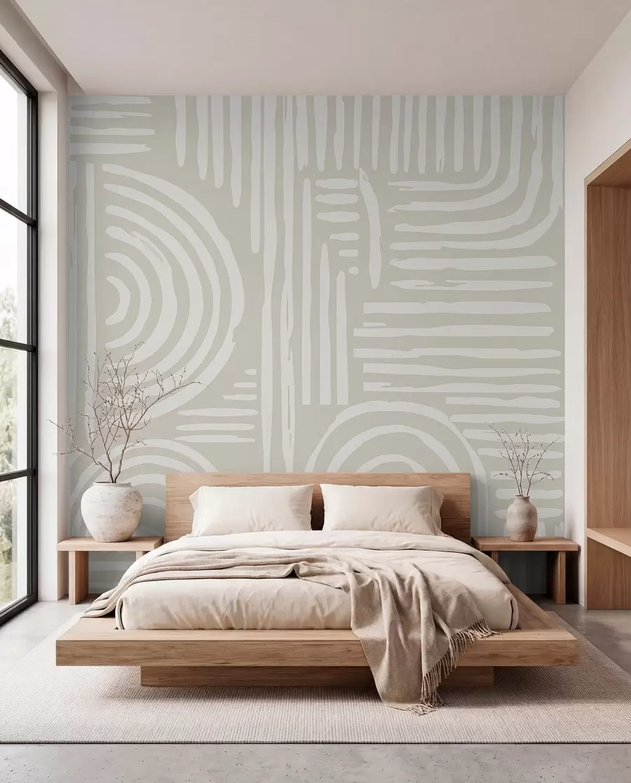 wall murals Boho design in soft colors w01919