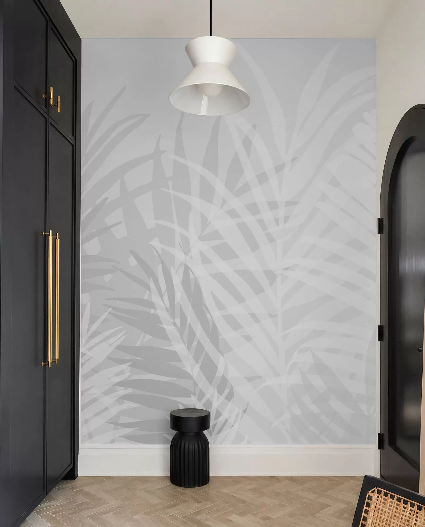 wall murals Trendy tropical leaves gray color w02026v1